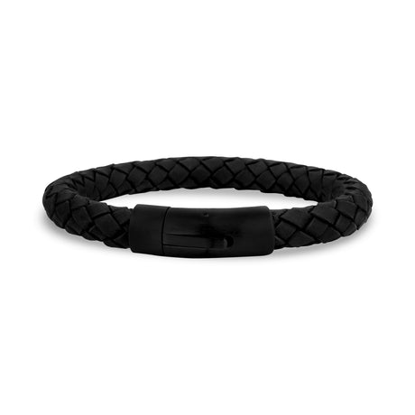 Bracelet en cuir noir - 8MM - Bracelets cuir homme - The Steel Shop