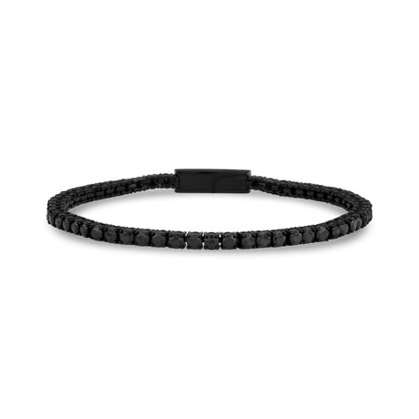 Bracelet de tennis en pierre noire - 3mm - Bracelets d'acier pour hommes - The Steel Shop