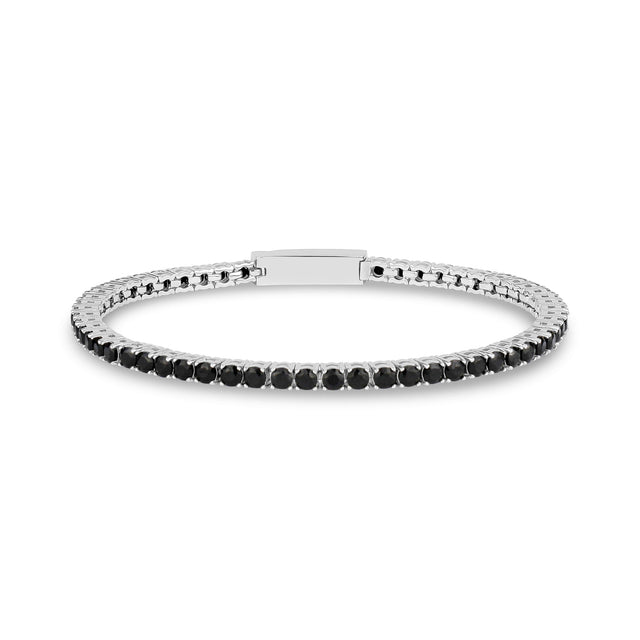 Bracelet de tennis en pierre noire - 3mm - Bracelets d'acier pour hommes - The Steel Shop