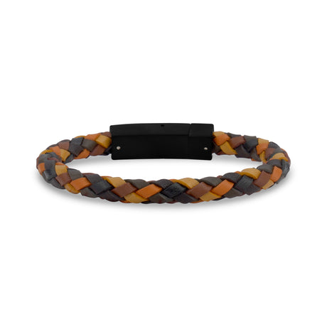 Bracelet en cuir de couleur terre - 6MM - Bracelets en cuir d'acier pour hommes - The Steel Shop