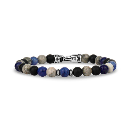 Bracelet de perles mixtes - 6MM - Bracelets de perles en acier pour hommes - The Steel Shop