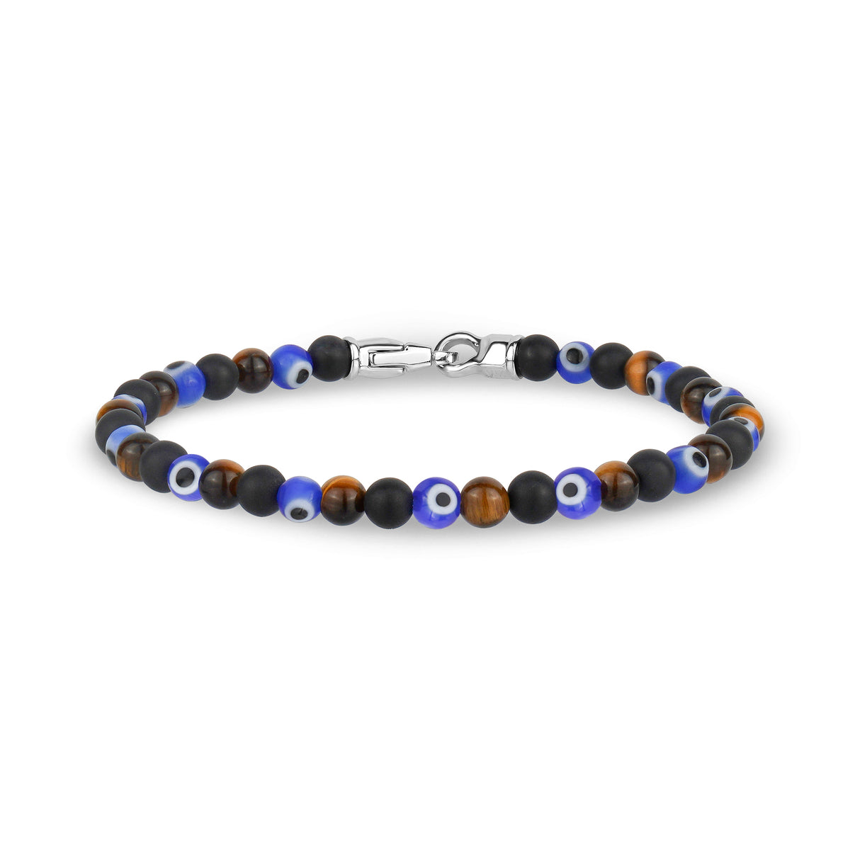 Multi-Stone Evil Eye Bracelet | 4MM - Unisex Bead Bracelet - The Steel Shop