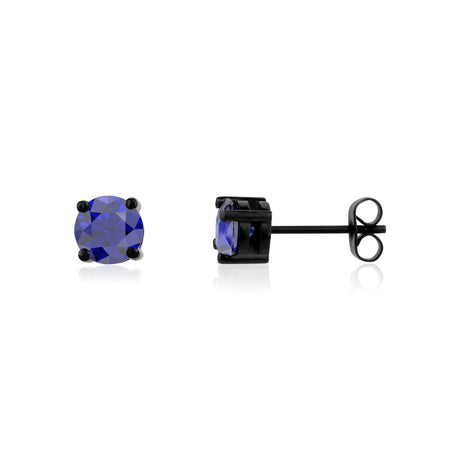 Boucles d'oreilles pierre bleue | 6.5MM - Boucles d'oreilles homme - The Steel Shop