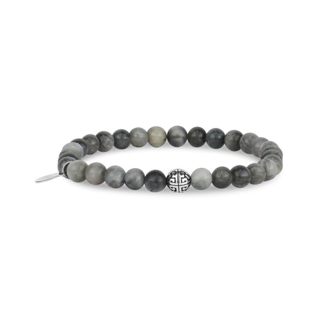 Bracelet de perles extensibles en forme d'œil d'aigle de 6 mm - Bracelet de perles unisexe - The Steel Shop