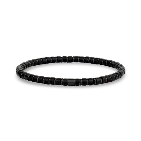 Bracelet de perles noires et hématites - Bracelets de perles en acier pour hommes - The Steel Shop