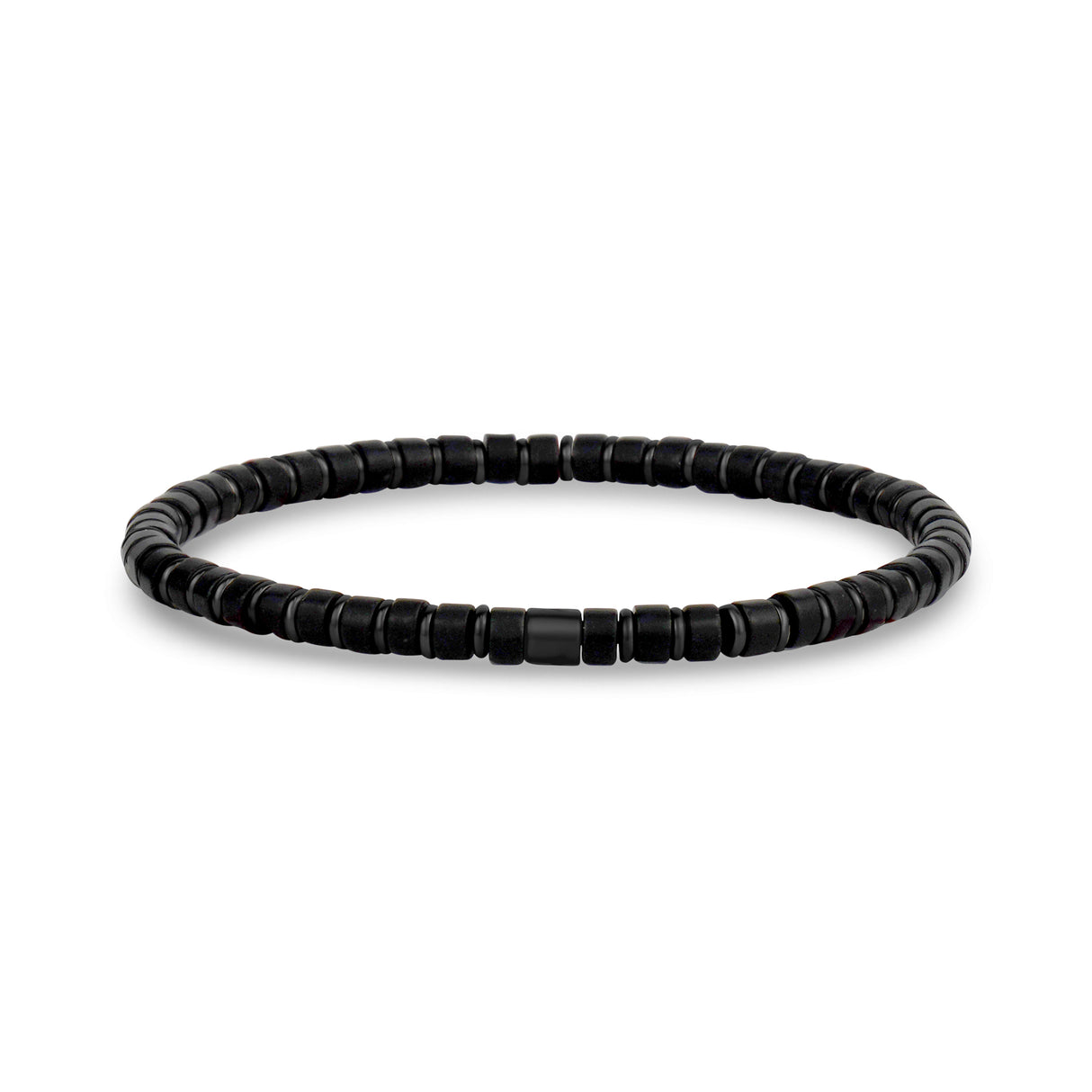 Bracelet de perles noires et hématites - Bracelets de perles en acier pour hommes - The Steel Shop