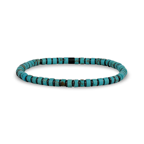 Bracelet de perles de turquoise et d'hématite - Bracelets de perles en acier pour hommes - The Steel Shop