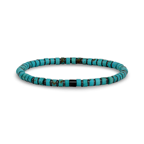 Bracelet de perles de turquoise et d'hématite - Bracelets de perles en acier pour hommes - The Steel Shop