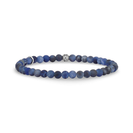 Bracelet de perles en sodalite mate - 4MM - Bracelet de perles unisexe - The Steel Shop