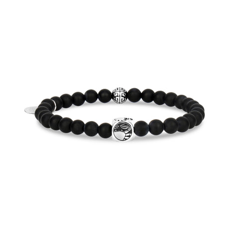 Bracelet de perles du zodiaque en onyx noir mat 6 mm - Bracelet de perles unisexe - The Steel Shop