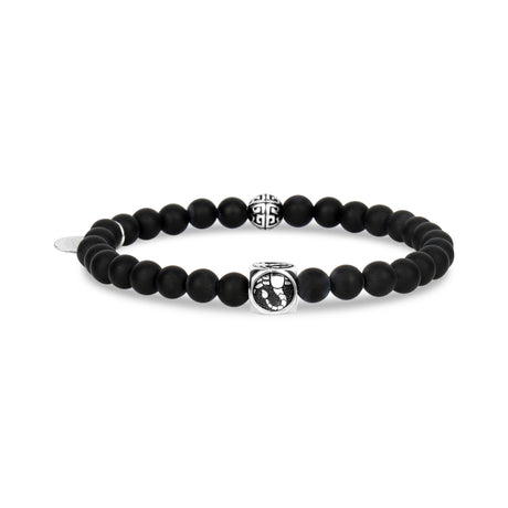 Bracelet de perles du zodiaque en onyx noir mat 6 mm - Bracelet de perles unisexe - The Steel Shop