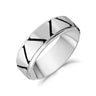 Bague à anneau gravable en acier inoxydable de 6 mm à motif triangulaire