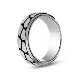 Bague à anneau gravable en acier inoxydable de 7 mm à motif de galets