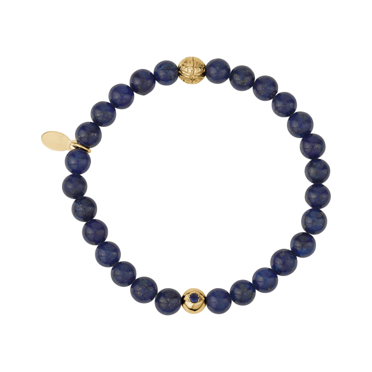 Bracelet de perles 6mm oeil maléfique Lapis Lazuli - Bracelet de perles unisexe - The Steel Shop