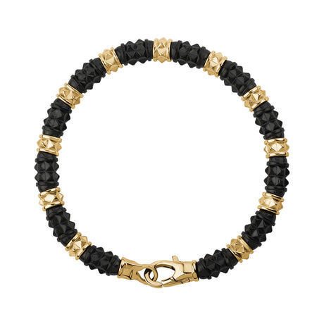 Bracelet de perles à pointes de 6 mm en or et en bronze - Bracelets de perles d'acier pour hommes - The Steel Shop