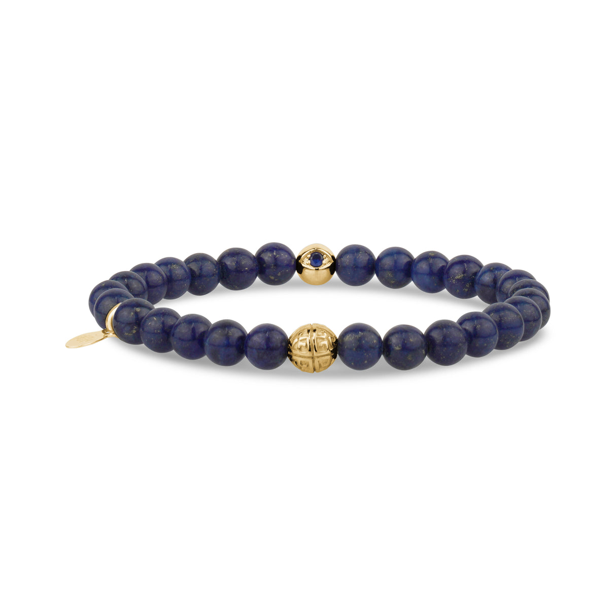 Bracelet de perles 6mm oeil maléfique Lapis Lazuli - Bracelet de perles unisexe - The Steel Shop