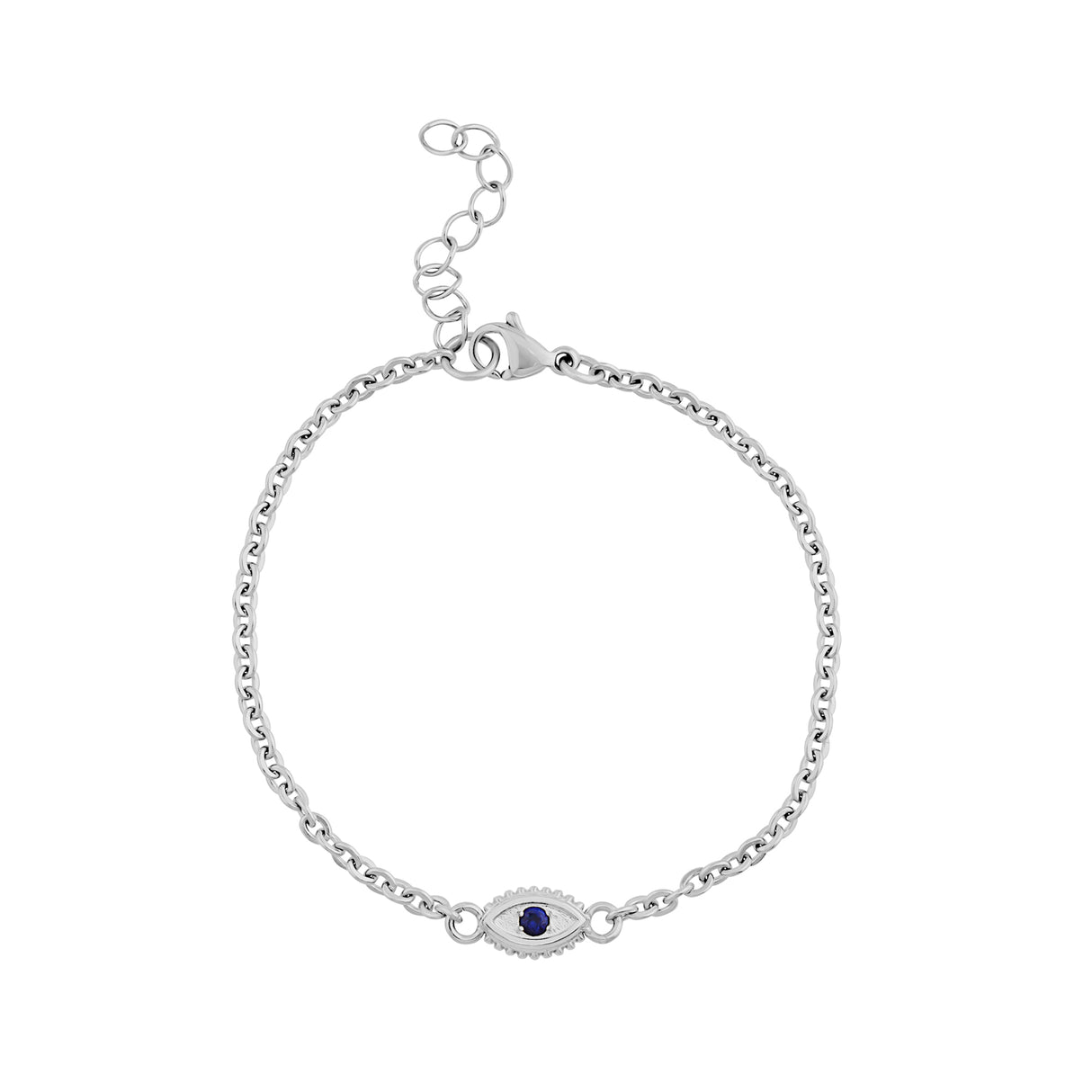Bracelet minimal de l'oeil maléfique pour femme avec pierre bleue C.Z.