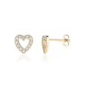 Boucles d'oreilles - Boucles d'oreilles cœur en or et zircon cubique