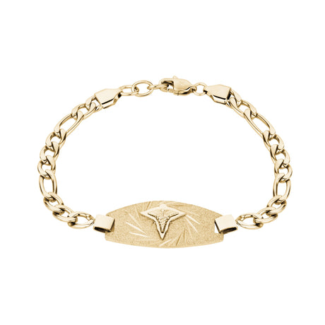 Bracelets médicaux - Bracelet à maillons Figaro d'identification médicale en or