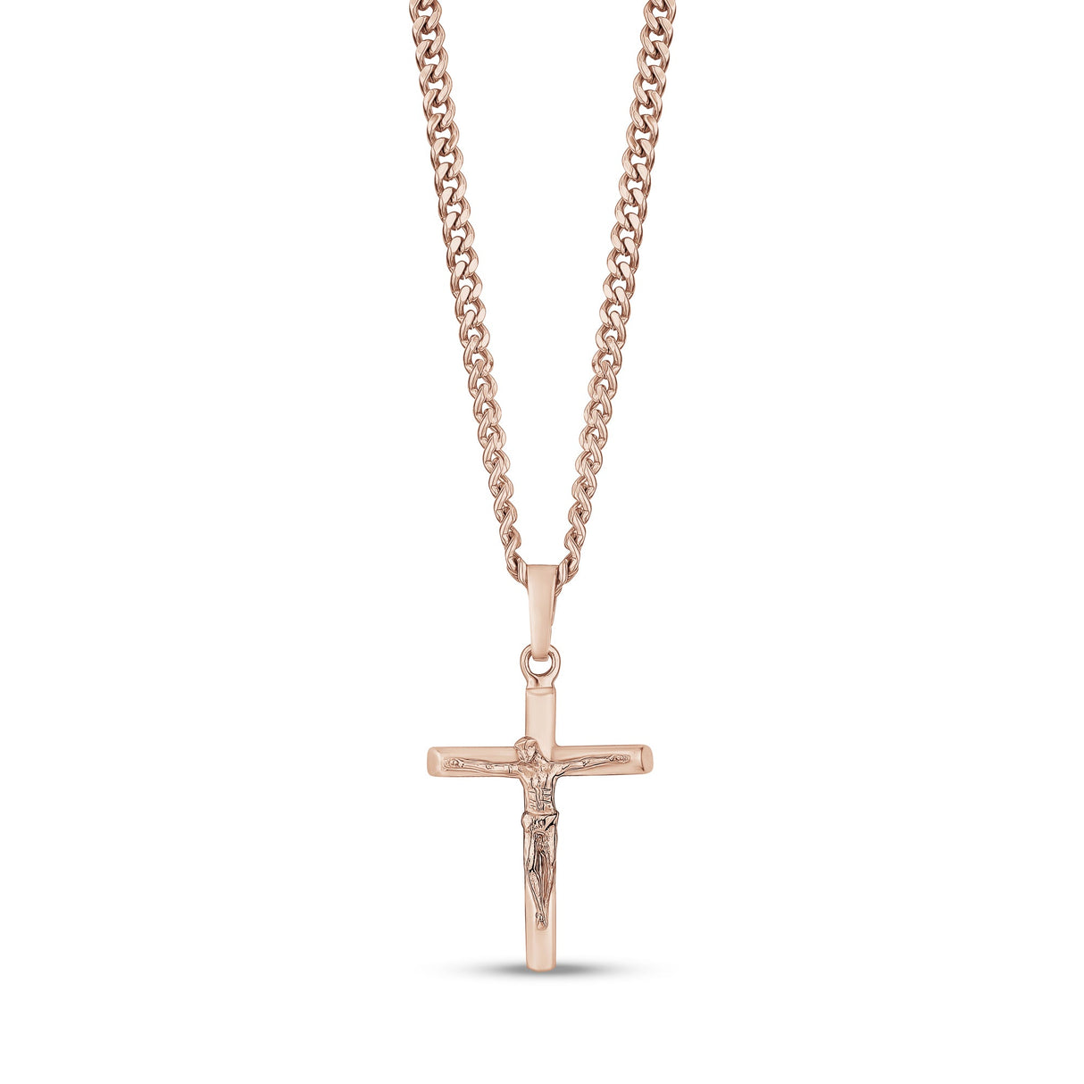 Pendentif Homme - Pendentif Crucifix Jésus Croix en or rose