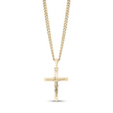 Pendentif pour homme - Pendentif Croix Crucifix en or et acier inoxydable