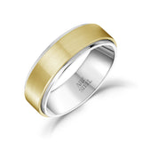 Bague pour homme - Bague de mariage en acier doré de 7 mm - Gravable