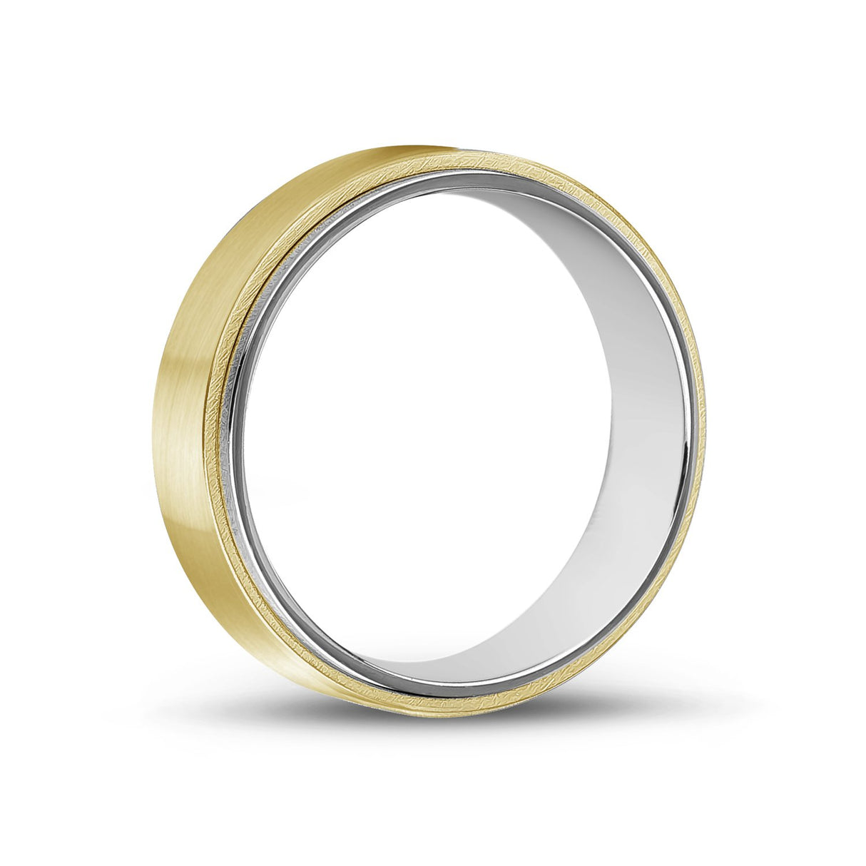 Bague pour homme - Bague de mariage en acier doré de 7 mm - Gravable