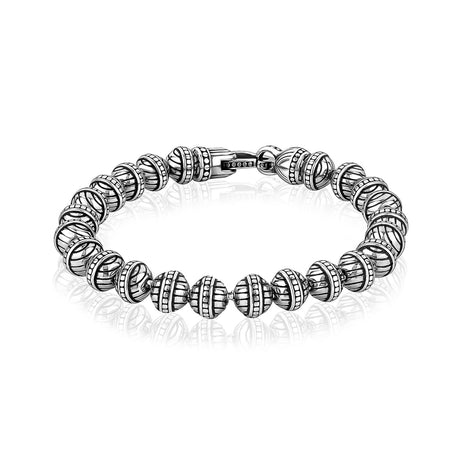 Bracelet de perles de 6 mm - Bracelets de perles en acier pour hommes - The Steel Shop
