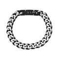 Bracelets en acier pour hommes - Bracelet à maillons cubains en acier bicolore noir 11 mm