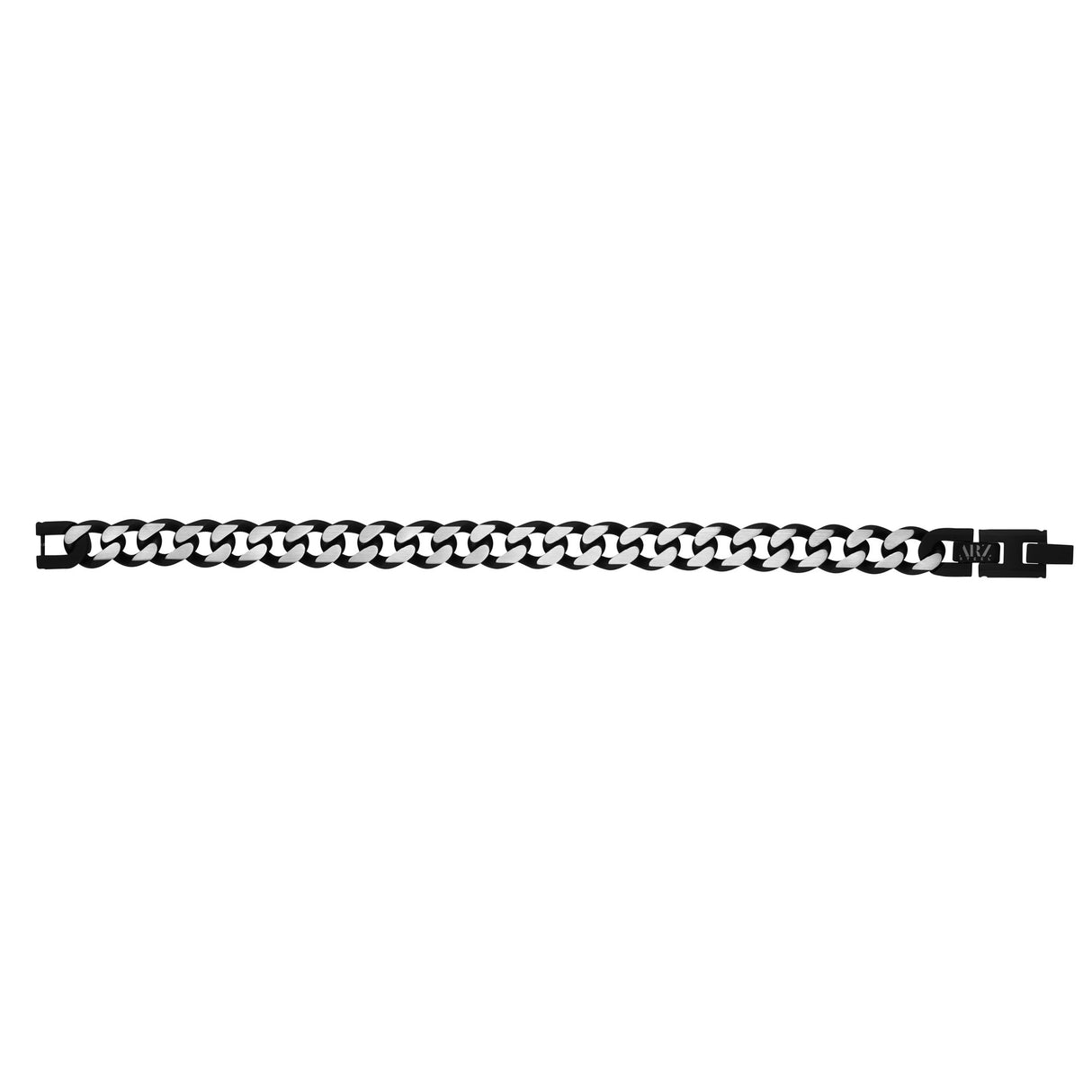 Bracelets en acier pour hommes - Bracelet à maillons cubains en acier bicolore noir 11 mm