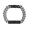 Bracelets acier pour homme - Bracelet acier bicolore 11mm noir à maillons cubains gravables
