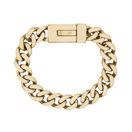 Bracelets en acier pour hommes - Bracelet à maillons cubains en acier inoxydable doré de 12 mm, gravable.