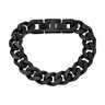 Bracelets d'Acier pour Hommes - 14mm Chunky Black Steel Cuban Link Chain Bracelet