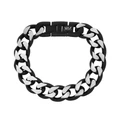 Bracelets en acier pour hommes - Bracelet de 14 mm en acier bicolore noir à maillons cubains épais