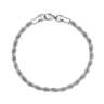 Bracelets d'Acier pour Hommes - Bracelet en chaîne d'acier de 4mm à corde torsadée
