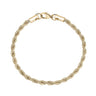 Bracelets d'Acier pour Hommes - Bracelet en chaîne d'acier doré de 4 mm à corde torsadée