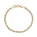 Bracelets d'Acier pour Hommes - Bracelet en chaîne d'acier doré de 4 mm à corde torsadée