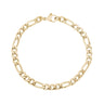 Bracelets en acier pour hommes - Bracelet à maillons Figaro en acier doré de 5 mm