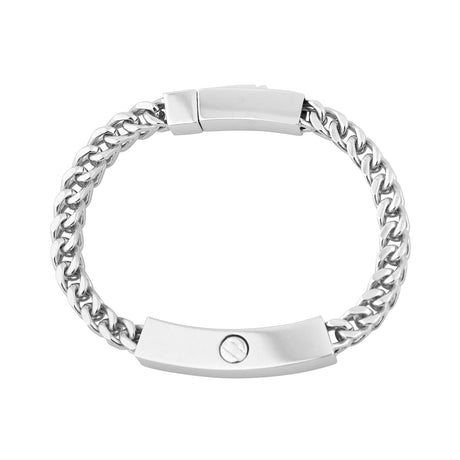 Bracelets en acier pour hommes - Bracelet Urne pour cendres 6mm Franco Link Gravable ID Bracelet
