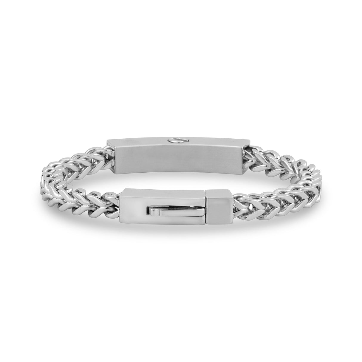 Bracelets en acier pour hommes - Bracelet Urne pour cendres 6mm Franco Link Gravable ID Bracelet