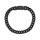 Bracelets en acier pour hommes - Bracelet à maillons cubains en acier inoxydable noir 8 mm