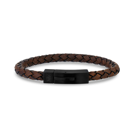 Bracelet en cuir marron foncé | 6MM - Bracelets en cuir acier pour homme - The Steel Shop