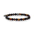 Bracelet de perles unisexe - Bracelet de perles extensibles en Onyx noir mat 6 mm et Oeil de tigre brun