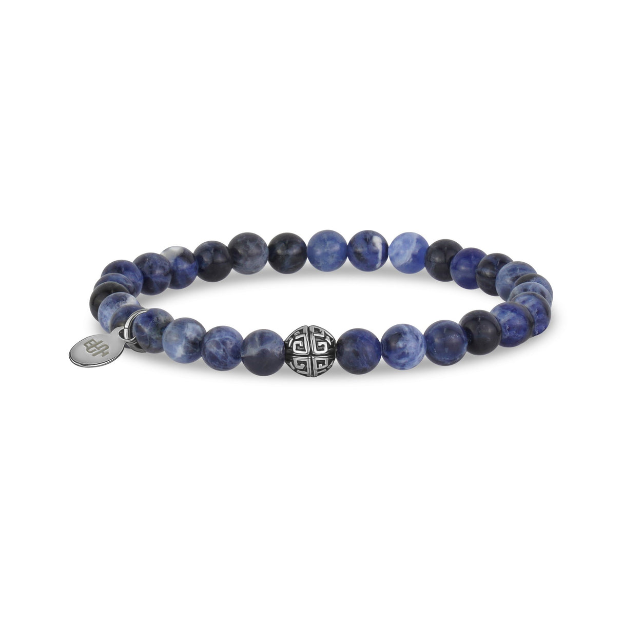 Bracelet de perles unisexe - Bracelet de perles extensible en sodalite bleue 6mm