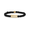 Bracelet de perles unisexe - Bracelet de perles en or gravables noir mat 6 mm