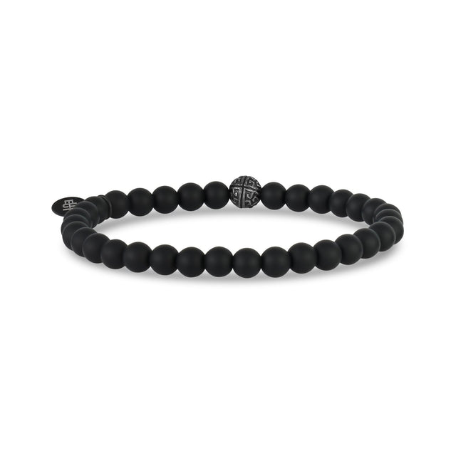 Bracelet de perles extensibles en Onyx noir mat 6mm - Bracelet de perles unisexe - The Steel Shop