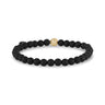 Bracelet de perles unisexe - Bracelet de perles en or extensible en onyx noir mat 6 mm