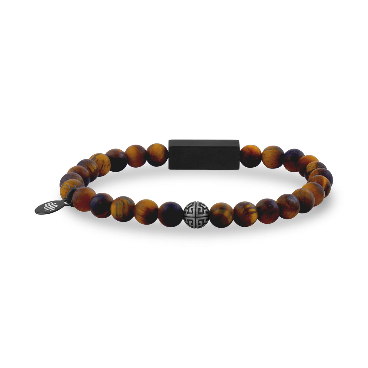 Bracelet de perles unisexe - Bracelet de perles gravables en oeil de tigre mat 6 mm
