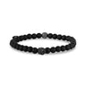Bracelet de perles extensible tête de mort 6mm - Bracelet de perles unisexe - The Steel Shop
