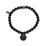 Bracelet de perles unisexe - Bracelet de perles extensible avec breloque ronde gravable